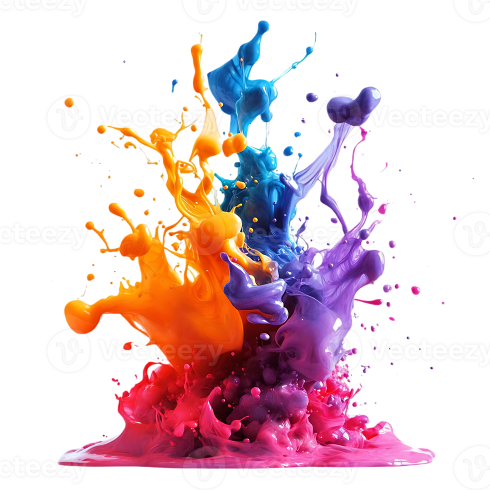 Vibrant Colors Exploding with a Transparent Background, A Stunning Display of Artistic Expression and Design png