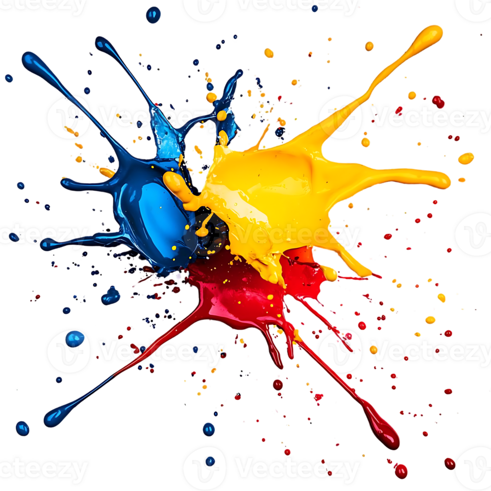 Vibrant Colors Explode on a Black Background, Creating a Dramatic and Artistic Display png