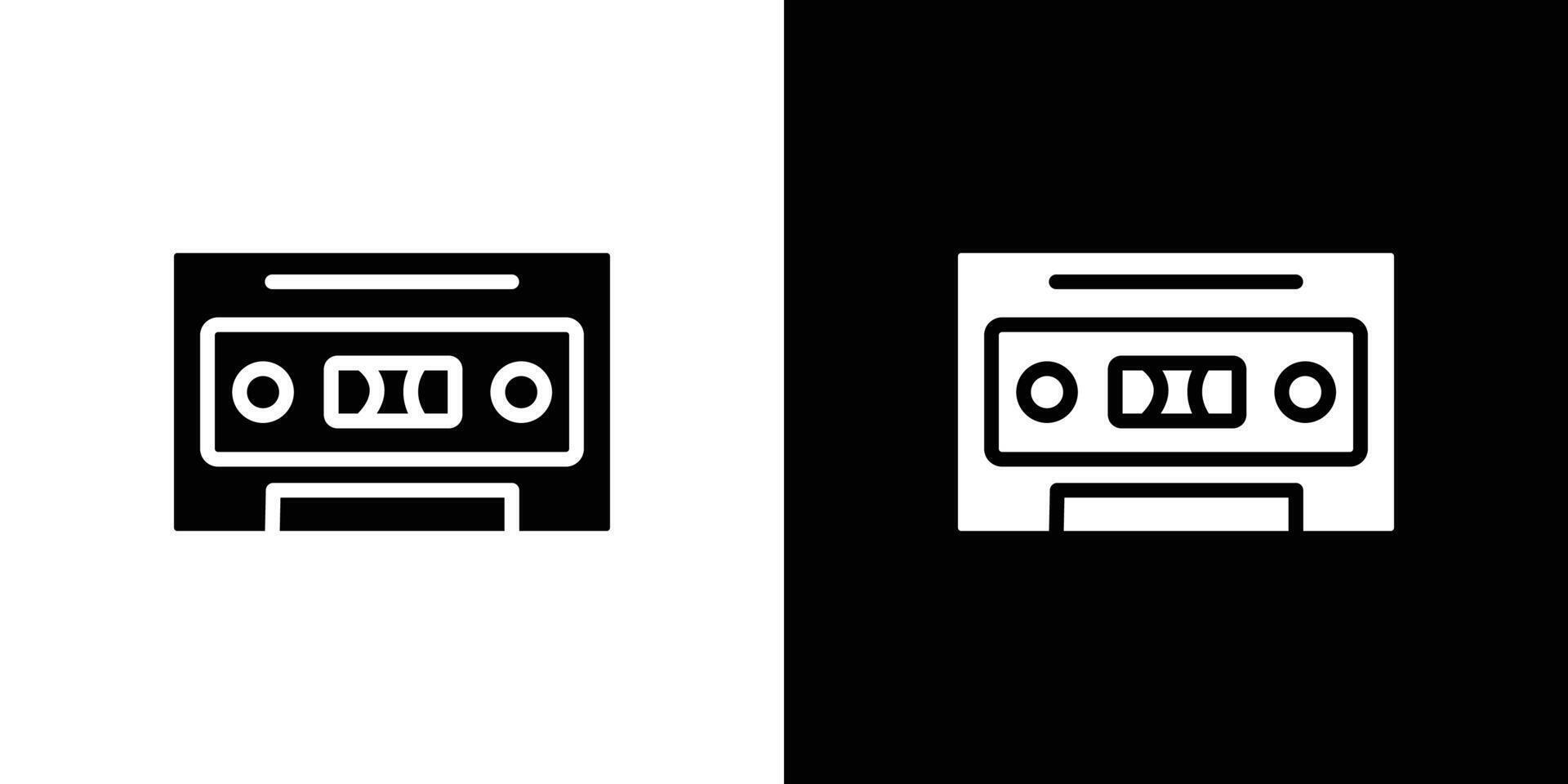 Cassette tape icon Flat fill set collection vector