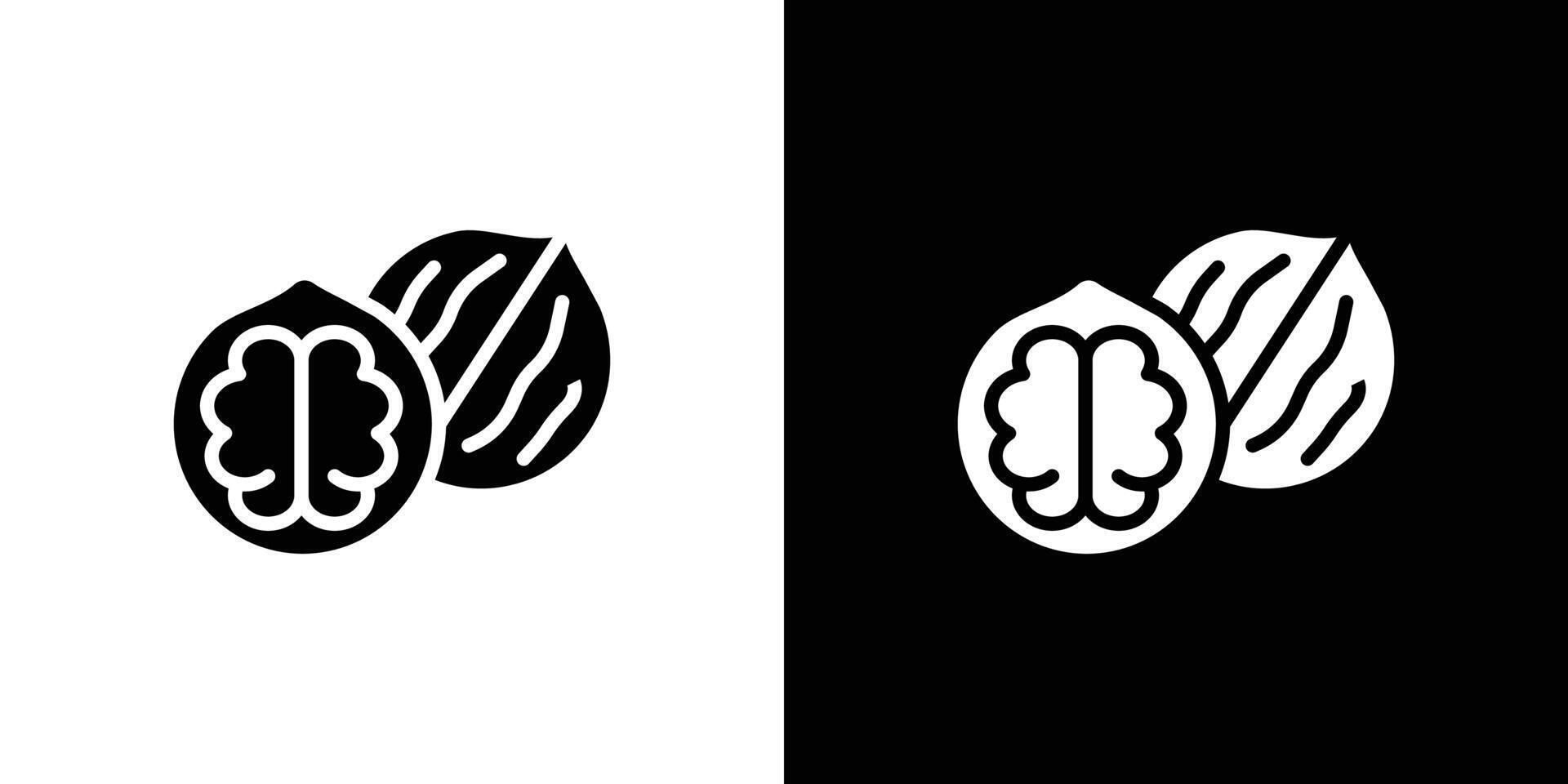 Walnut icon Flat fill set collection vector