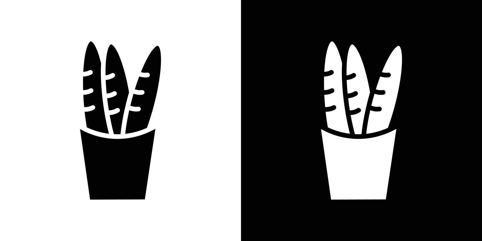 French bread icon Flat fill set collection vector
