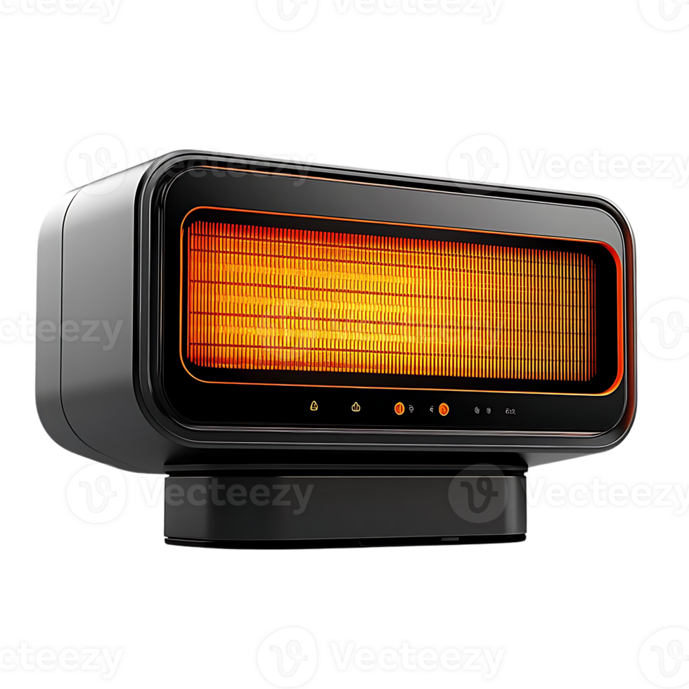 Electric Heater with Transparent Background, Providing Cozy Warmth and Comfort with a Sleek Design, Perfect for Any Room. png