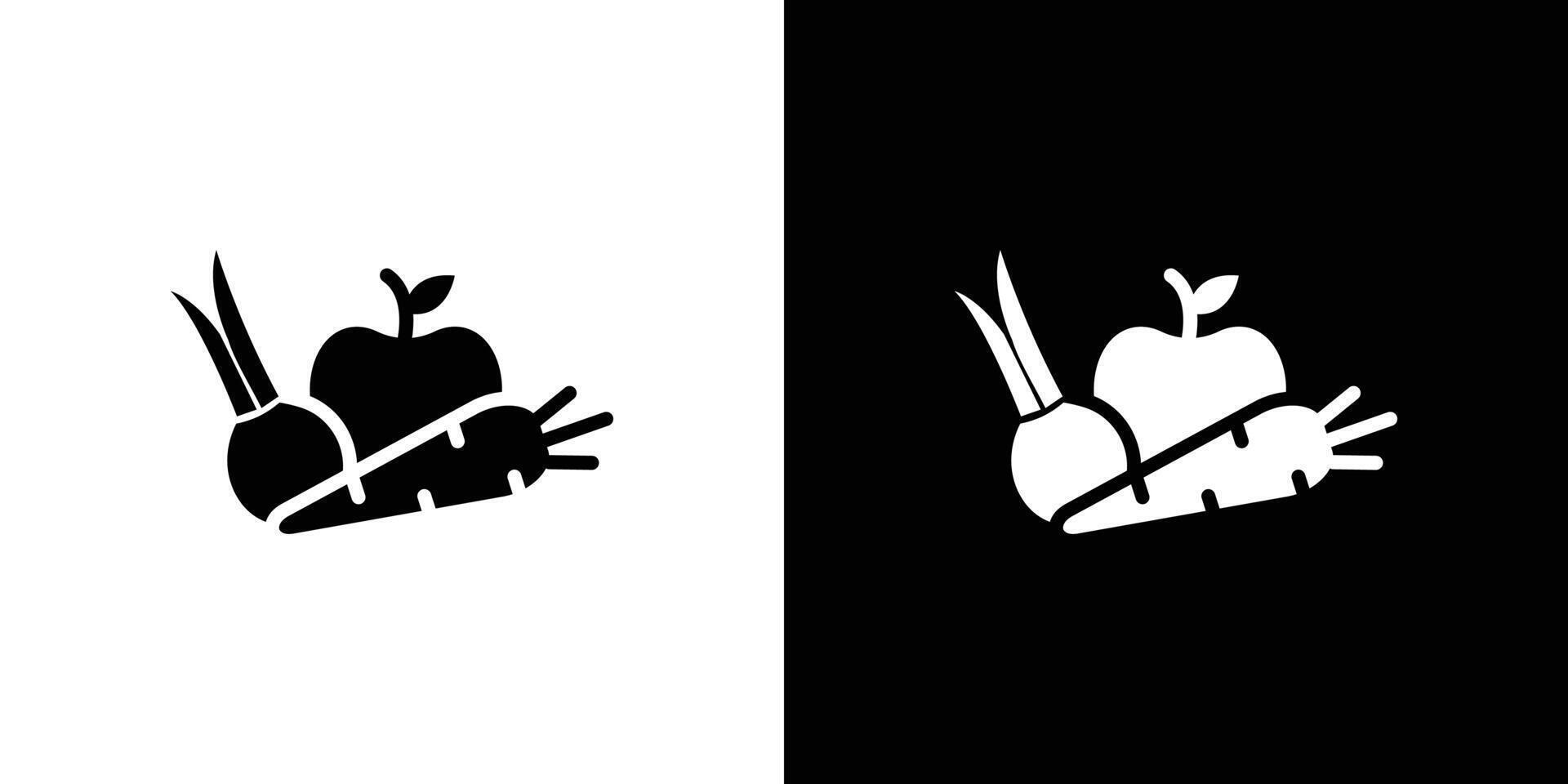 Fruits and vegetables icon Flat fill set collection vector