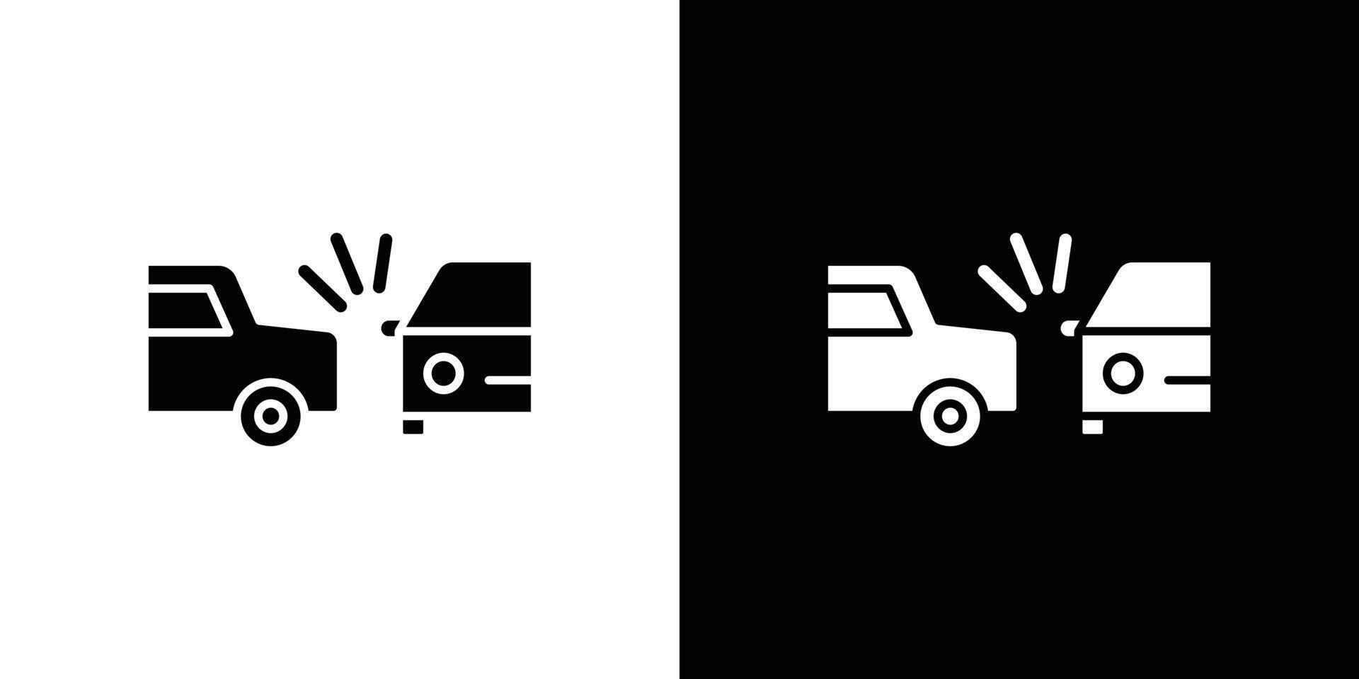 car side crash icon Flat fill set collection vector