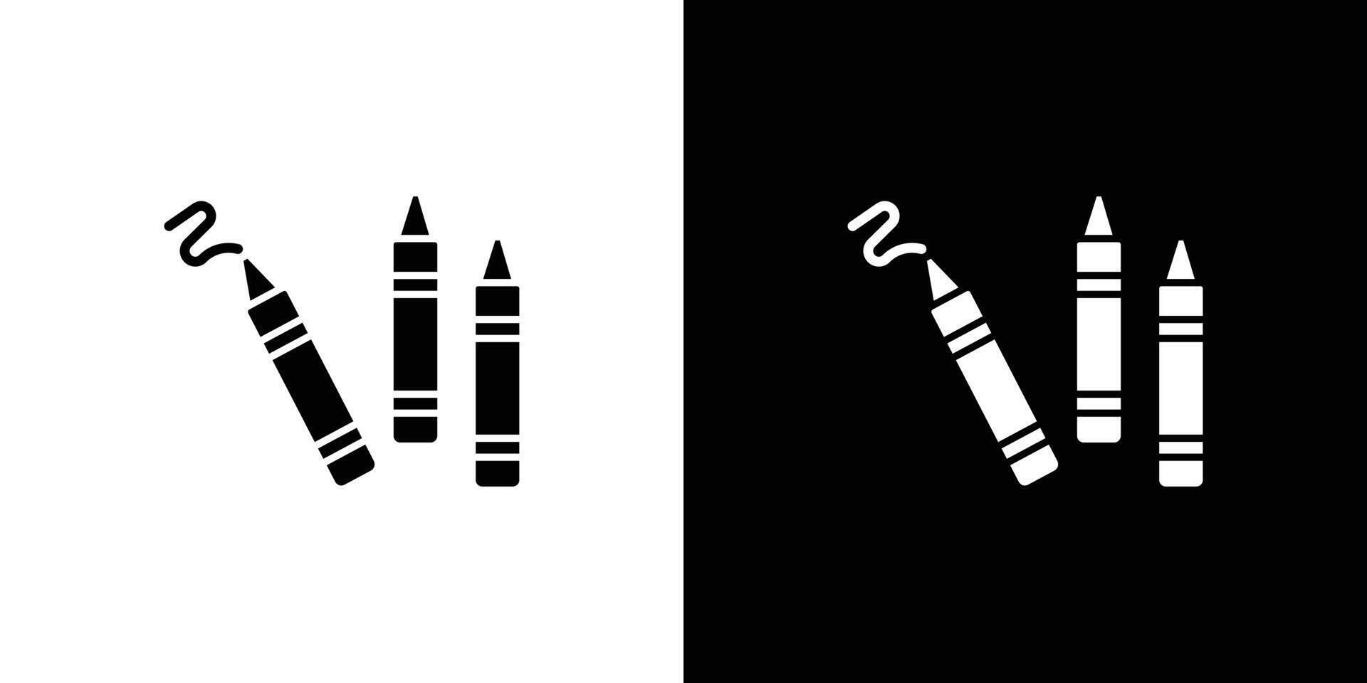 Crayons icon Flat fill set collection vector