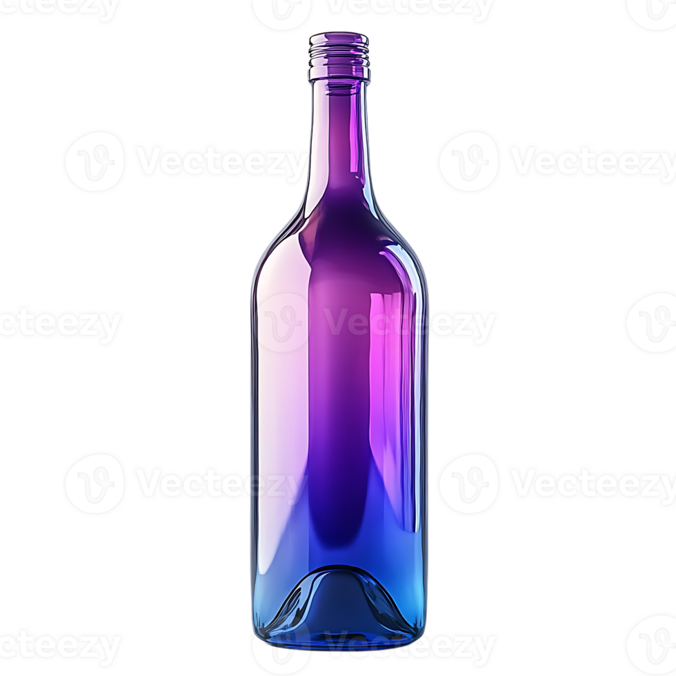 Purple and Blue Glass Bottle with a Transparent Background png