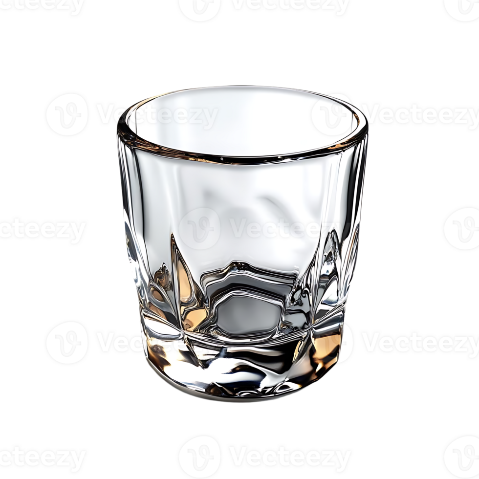 Crystal Clear Glass Tumbler with a Transparent Background, Ideal for Cocktails and Beverages png