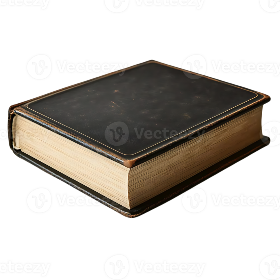 An Old, Worn Leather-Bound Book with a  Transparent Background, Perfect for a Vintage or Antique Theme png