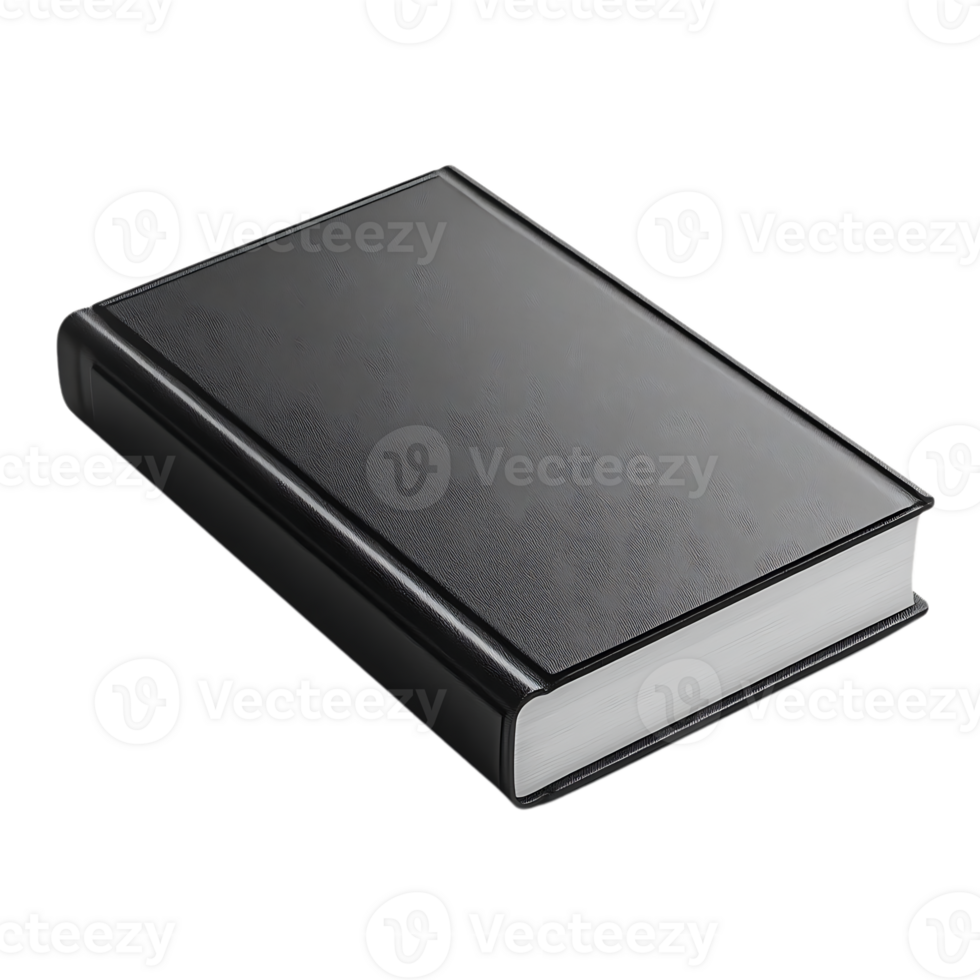 Black Book with Transparent Background, Mockup Design, Isolated Book, Blank Cover, Hardcover Book, Book Cover Design, Book Illustration, Book Mockup, 3D Book, Realistic Book, Book Template png