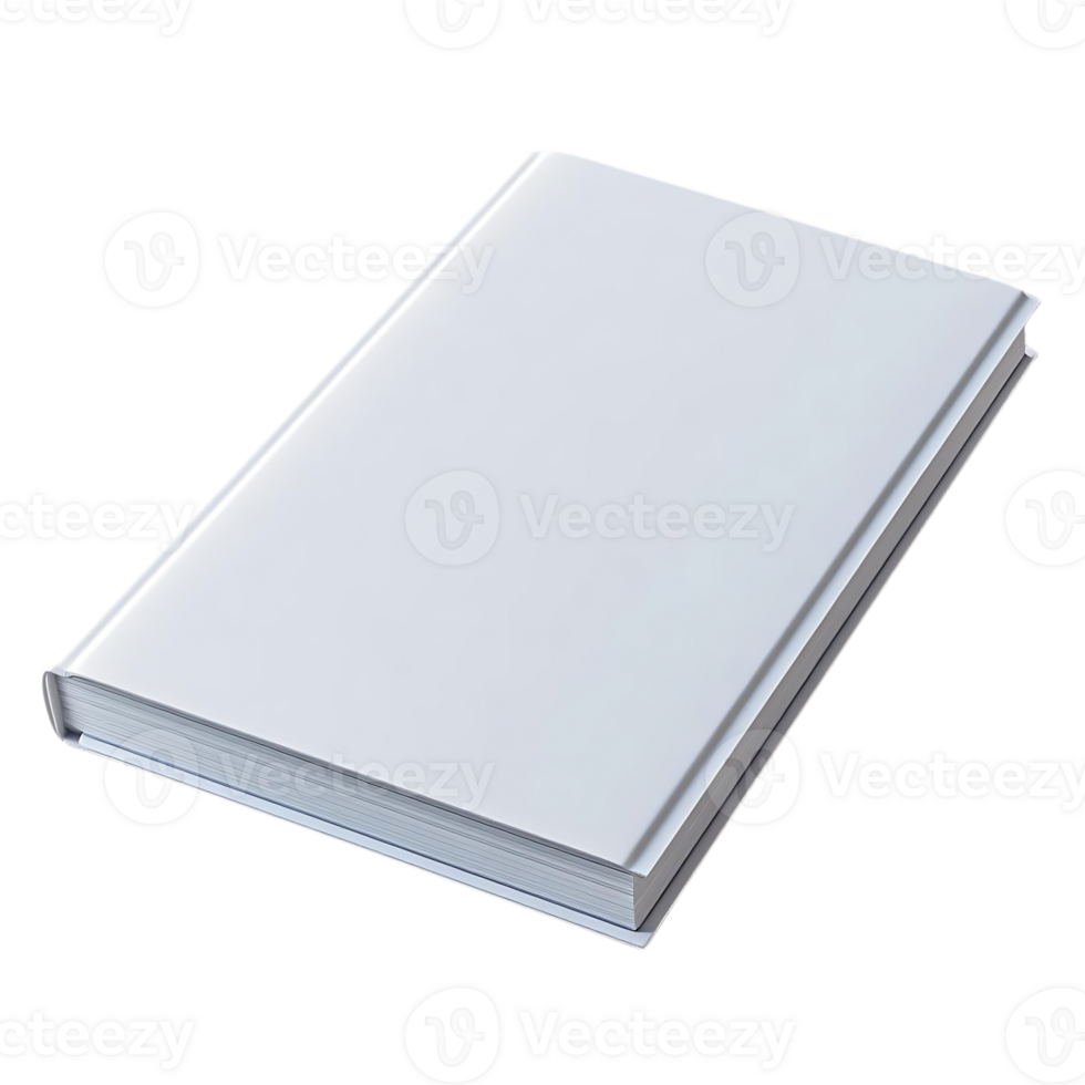 Blank White Book with Transparent Background - Ideal for Mockups, Designs, and Branding png
