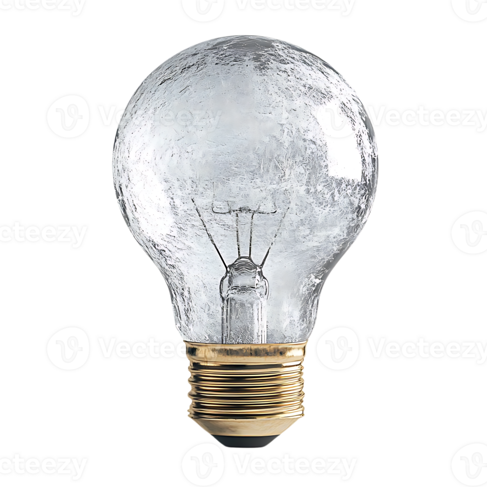 Frosted Light Bulb with Transparent Background, Illuminating Ideas and Inspiration, Enhancing Creativity with a Clear Vision png