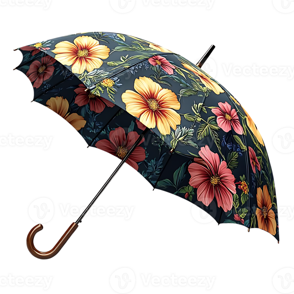 Floral Umbrella with a Transparent Background for a Beautiful and Stylish Look png