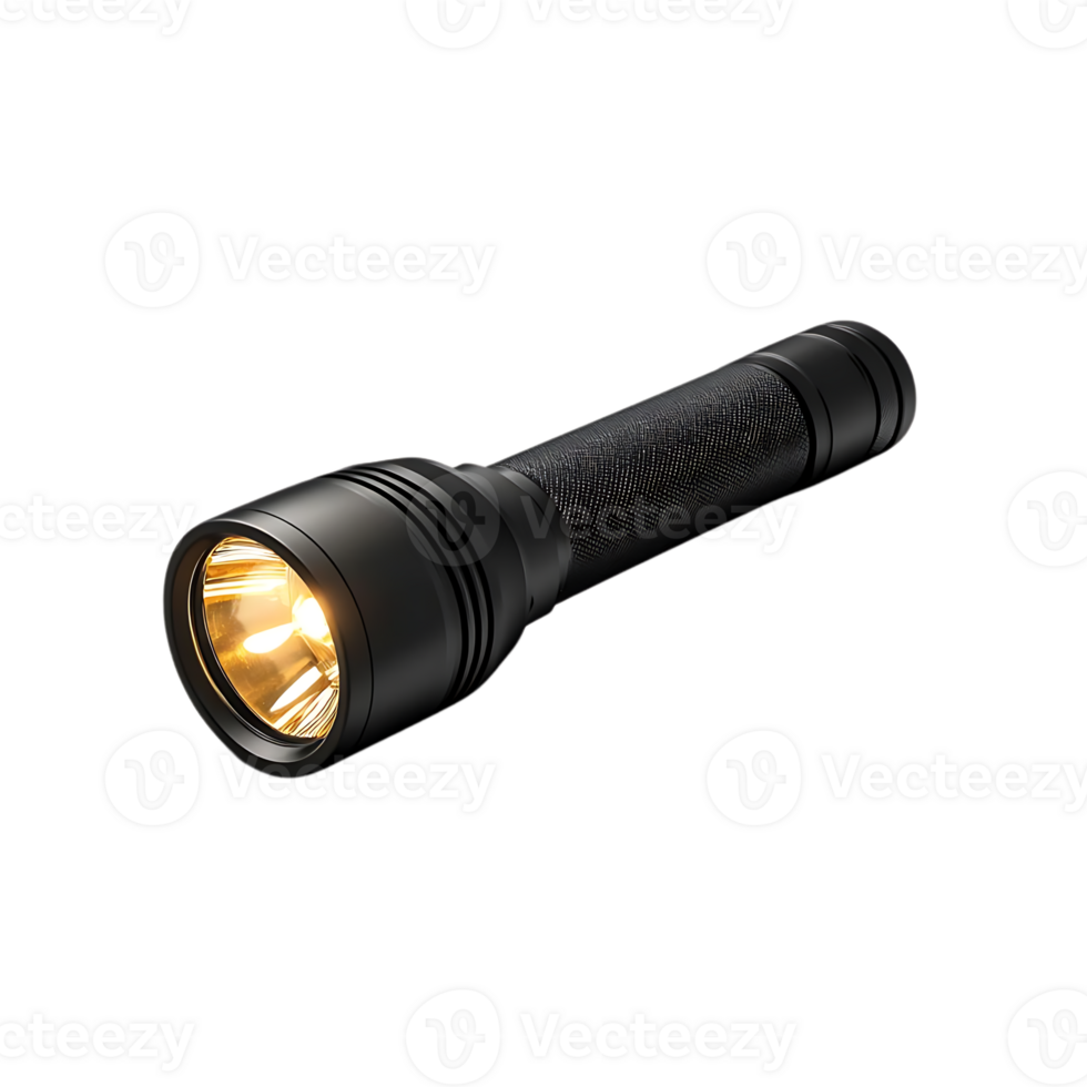 Powerful LED Flashlight with a Bright Beam, Illuminating the Darkness with a Transparent Background png