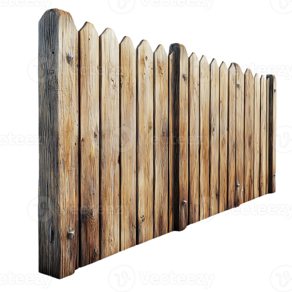 Rustic Wooden Fence with Transparent Background for Design Projects png