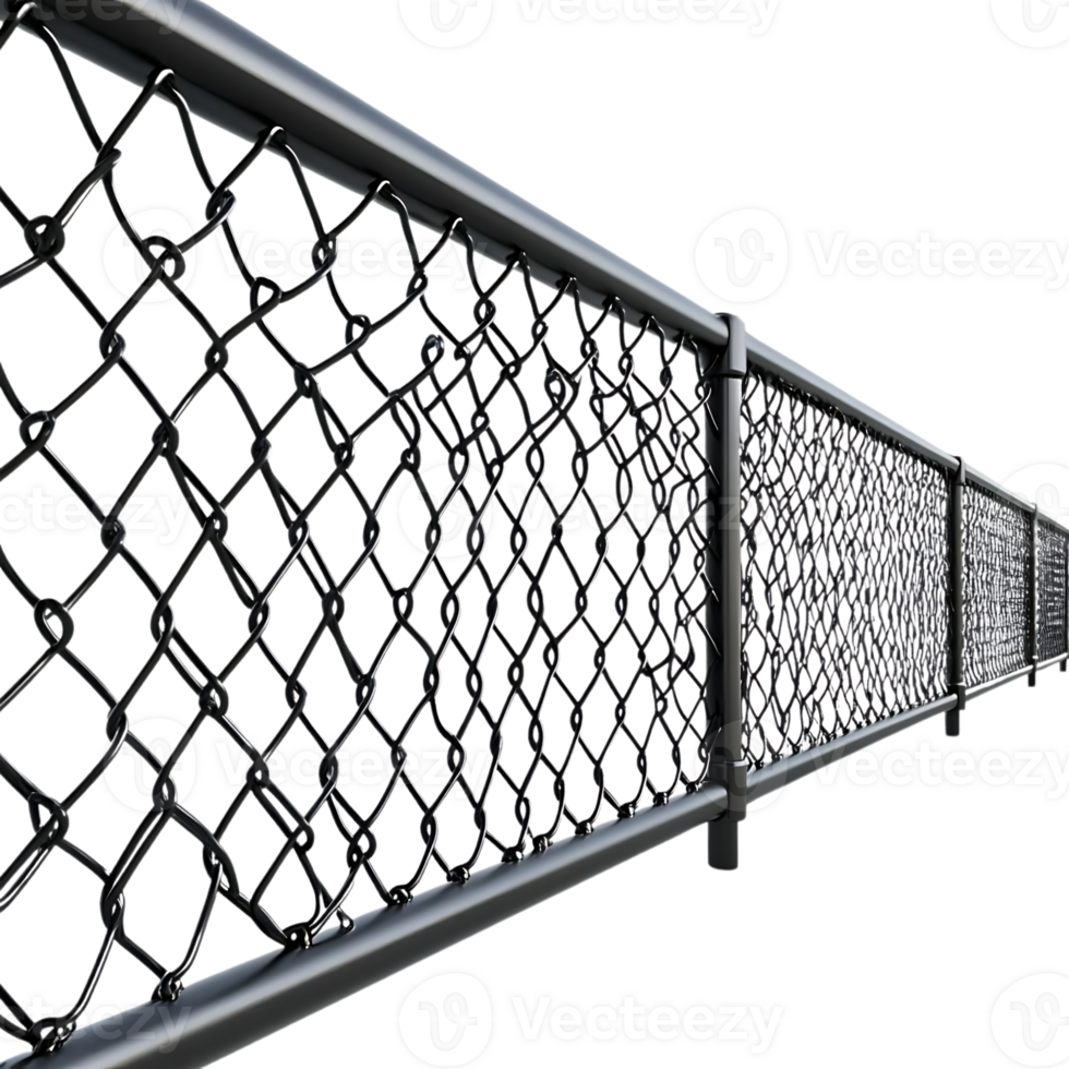Chain Link Fence with Transparent Background, Seamless Loop, Black Metal, 3D Render, Industrial Security, Protective Barrier,  Construction,  Safety, Privacy,  Outdoor,  Metal Fence png