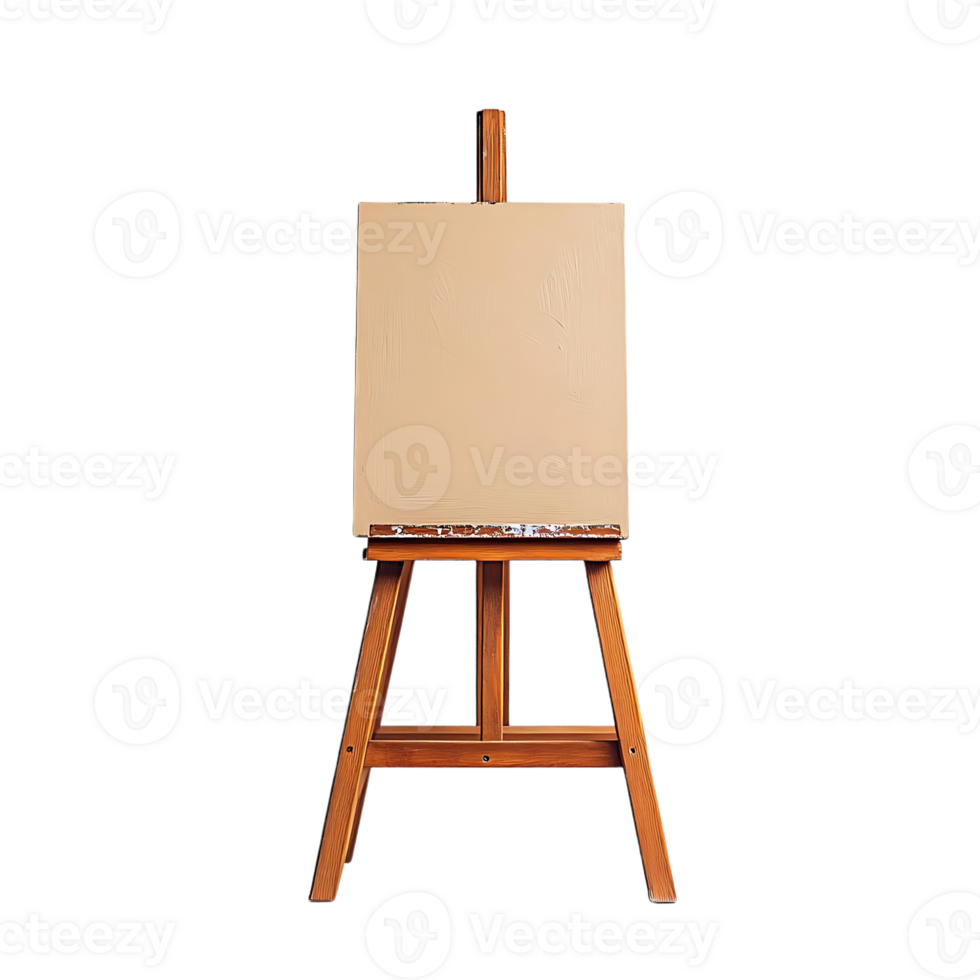 Blank Canvas on Wooden Easel with Transparent Background, Ready for Artistic Expression, a Symbol of Creativity and Potential png