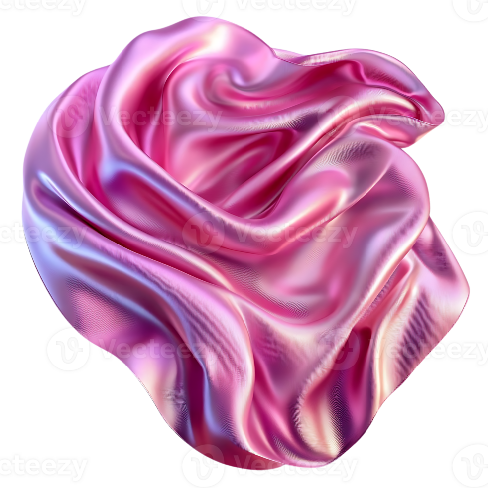 Pink Satin Draped in a Soft, Elegant Swirl with a Transparent Background png