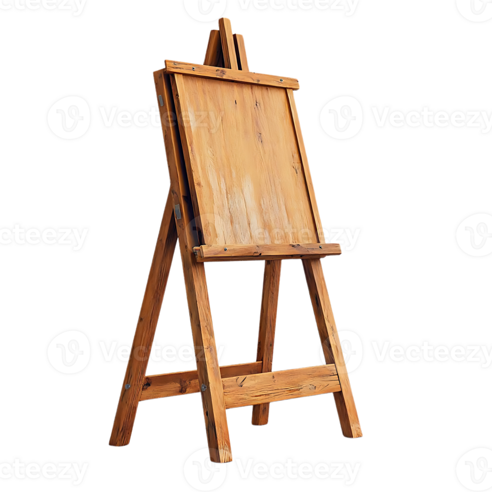 Wooden Easel with Transparent Background,  Ready for Your Creative Expression,  Perfect for Displaying Artwork png