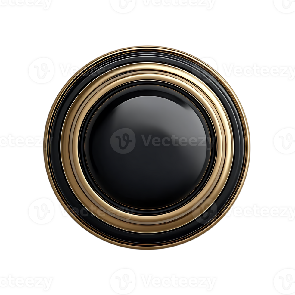 Black and Gold Circle with a Transparent Background, a Stylish Design Element for Luxury Branding. png