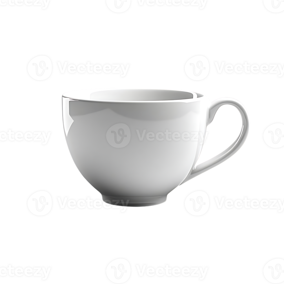 White Ceramic Mug with a Transparent Background, Perfect for Coffee or Tea Enjoyment png