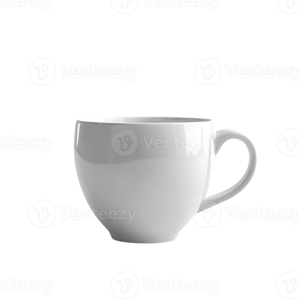 White Ceramic Mug with a Transparent Background for Design Mockups and Branding png