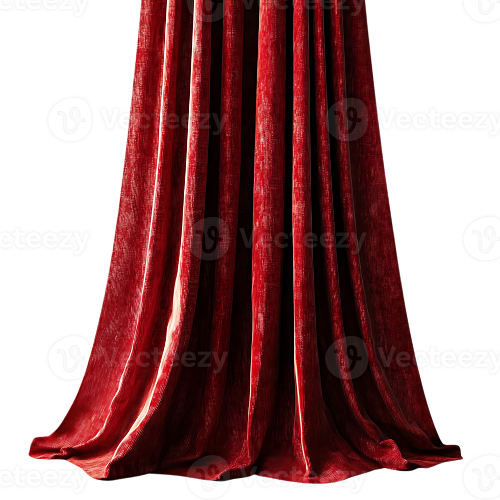 Red Velvet Curtain Draped Against a Transparent Background png