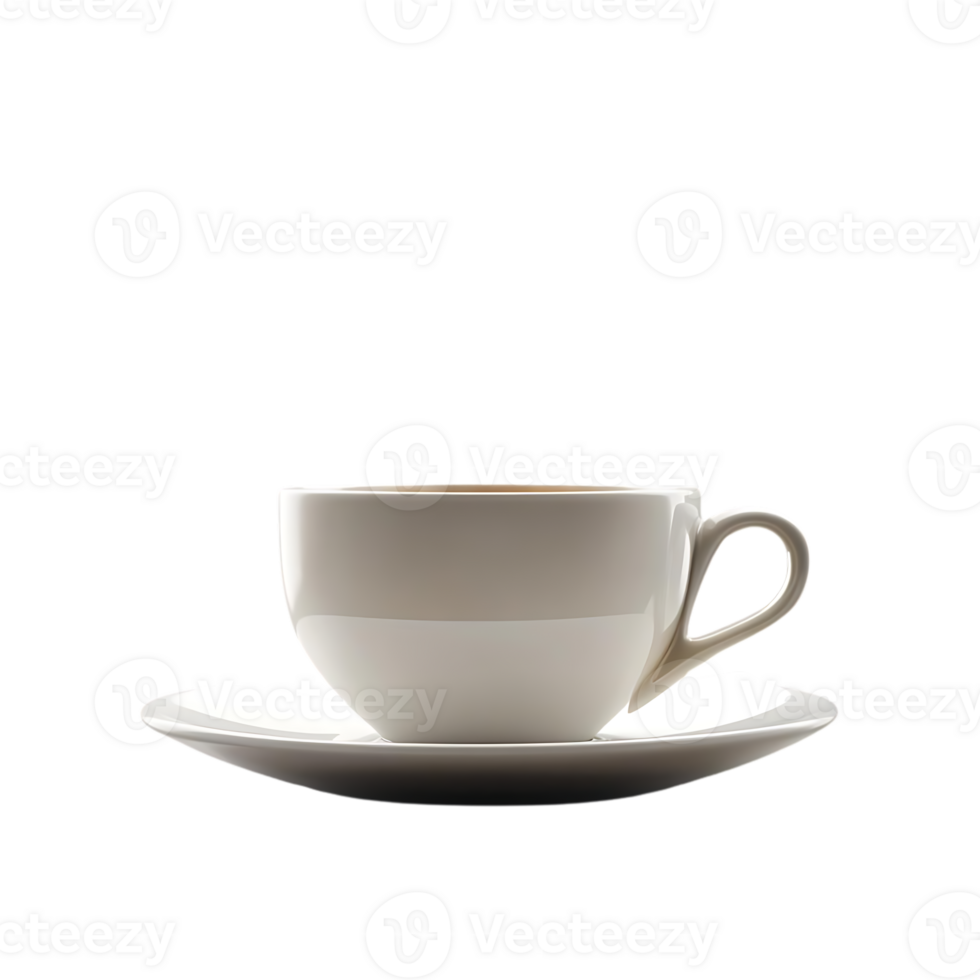 A White Cup with a Saucer, Isolated on a Transparent Background png