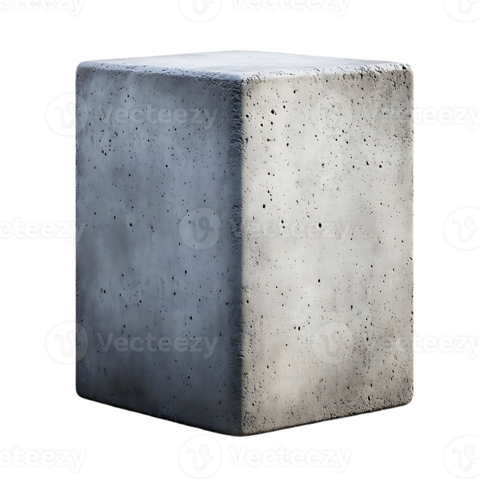 Concrete Block with Transparent Background, a Textured Material for 3D Modeling and Design png