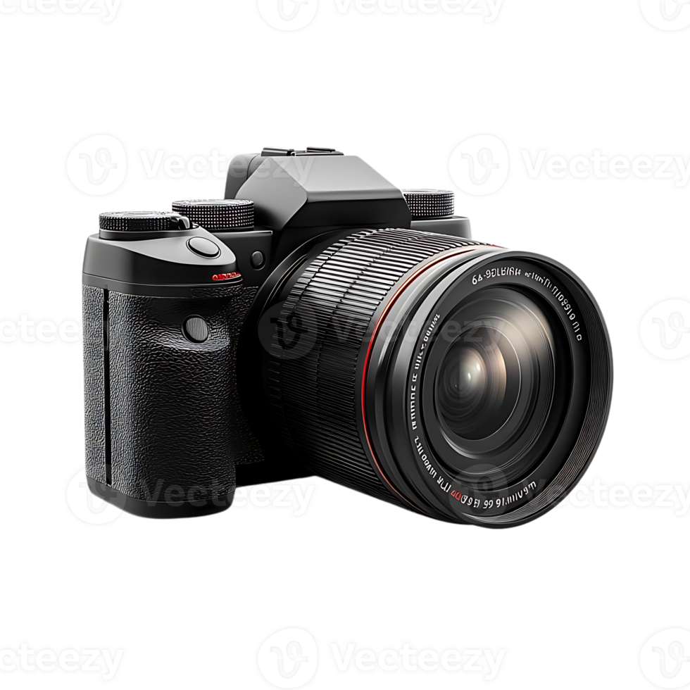Capture Moments with a Sleek DSLR Camera, Featuring a Professional Lens and a Transparent Background png
