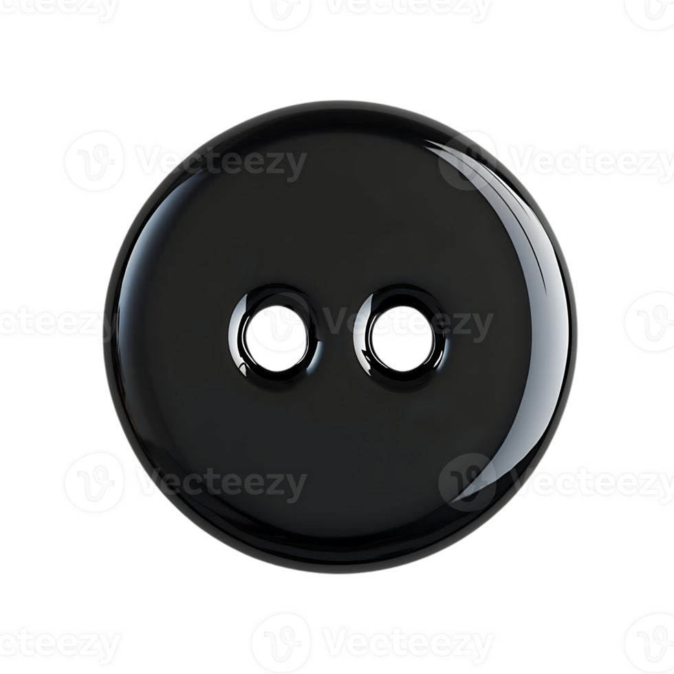 Black Button with Transparent Background, Shiny and Glossy, Two-Hole Design, Fashion Accessory, Clothing Item, Sewing Supply, Crafts, DIY Projects, Button Collection, Black Buttons, Round Button, Classic Button png