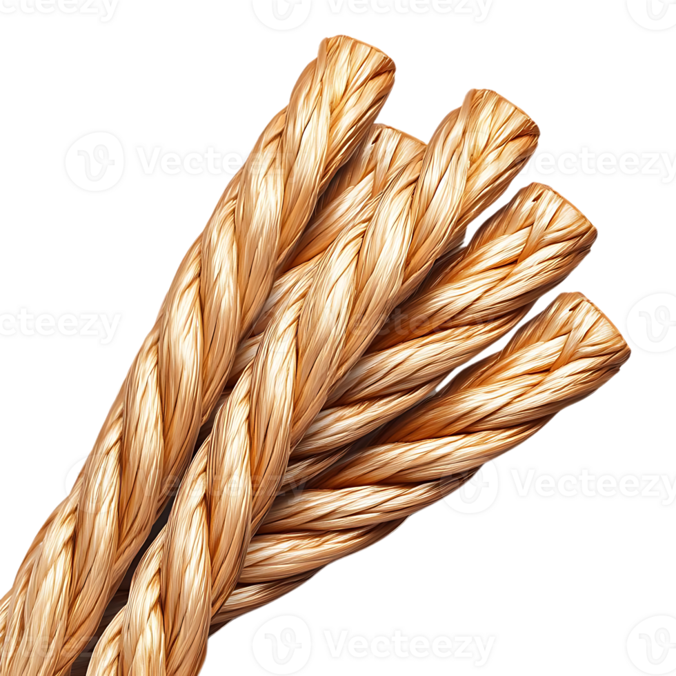 Intertwined Copper Wires Create a Unique Texture with Transparent Background png