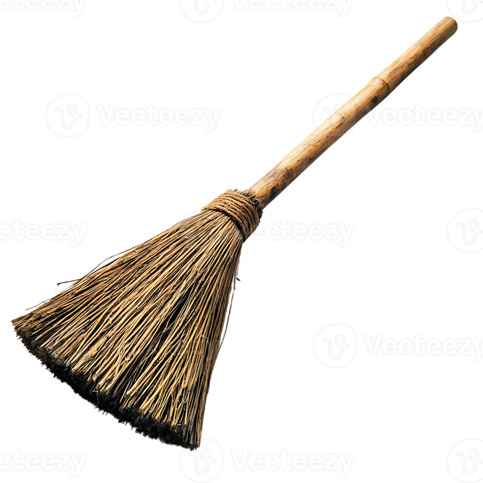 A Traditional Broom with a Transparent Background, Perfect for Cleaning and Witchcraft png