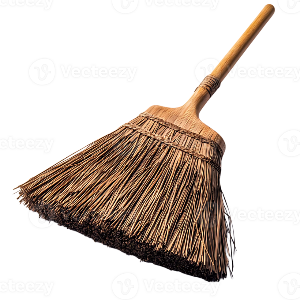A Traditional Broom with a Transparent Background, Perfect for Cleaning and Decoration png