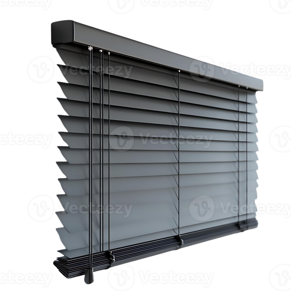Black Faux Wood Blinds with a Transparent Background for Privacy and Light Control png