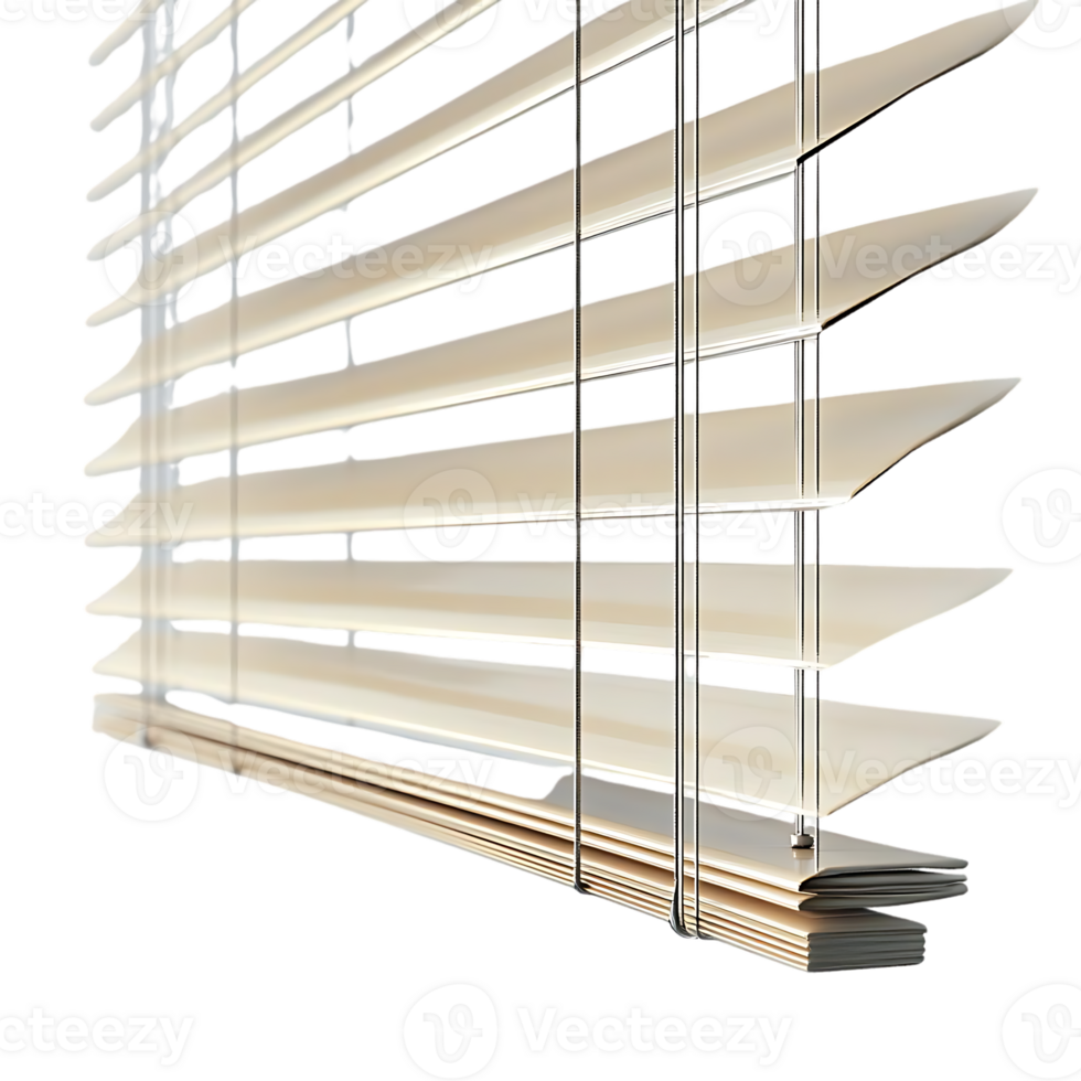 Cream-Colored Venetian Blinds with a Transparent Background for Modern Interiors png