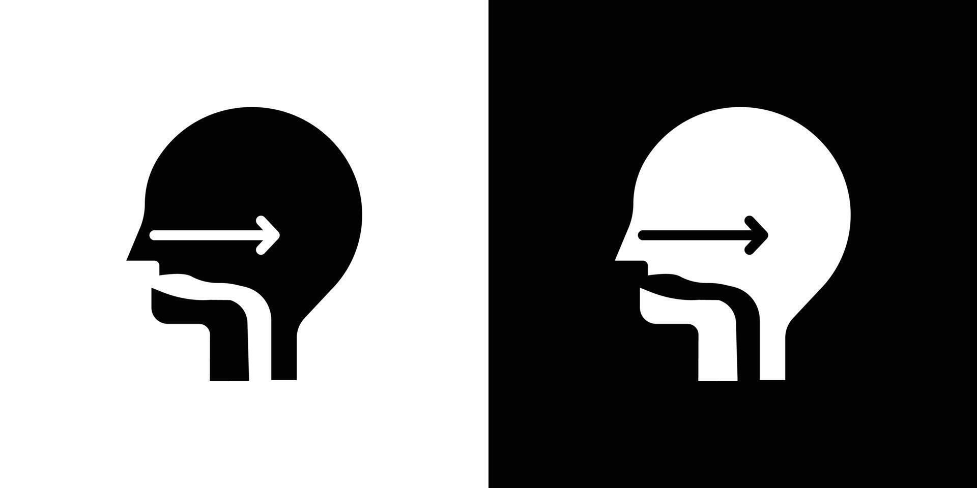 Swallowing reflex icon Flat fill set collection vector