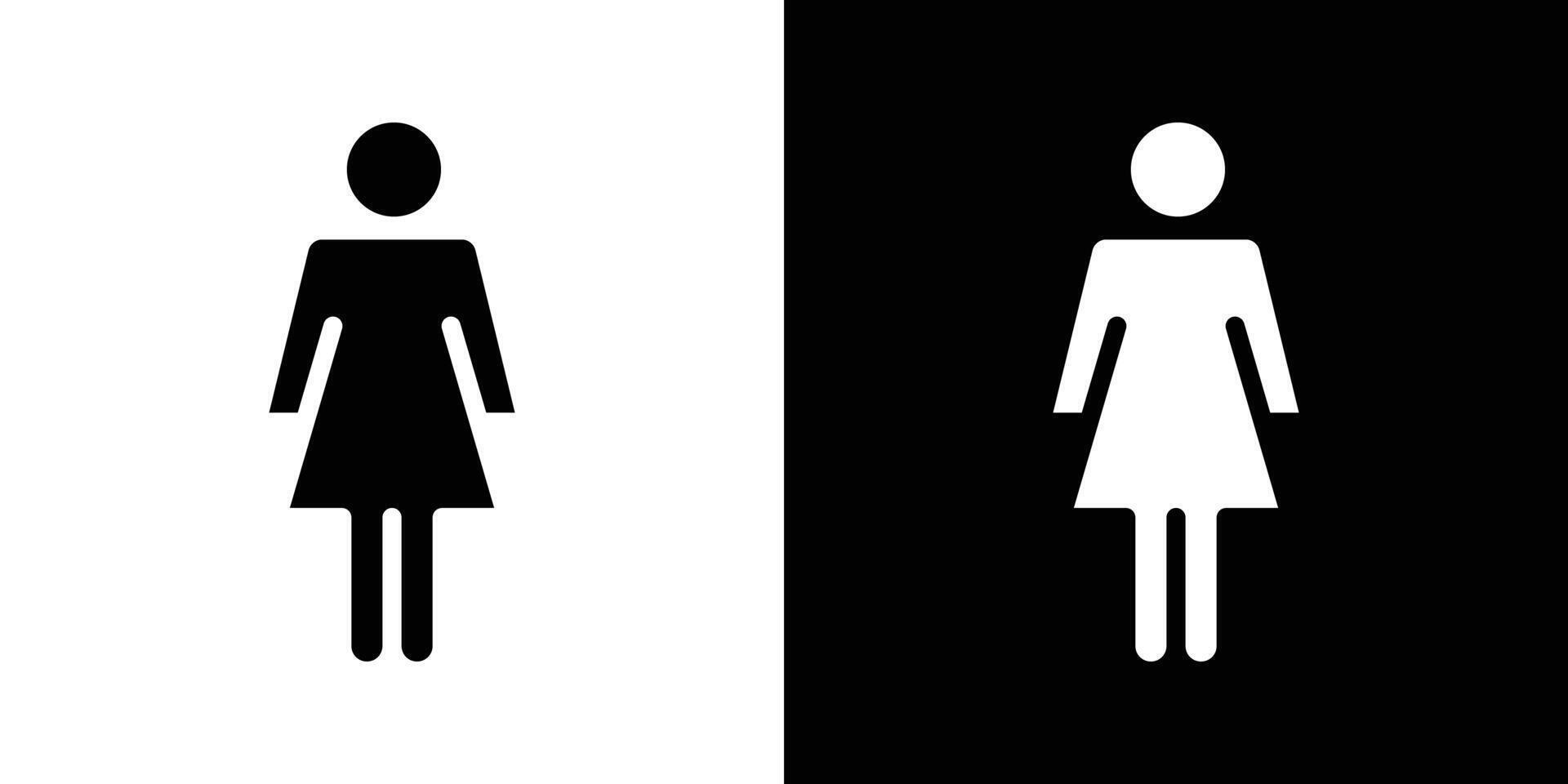 Female icon Flat fill set collection vector