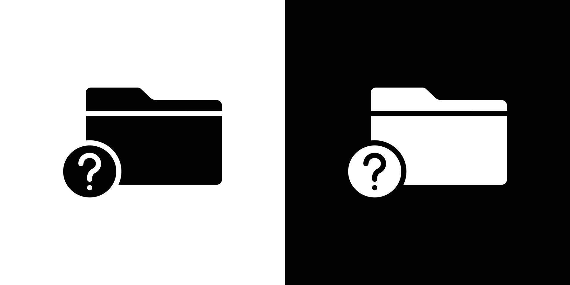 Folder with questionmark icon Flat fill set collection vector