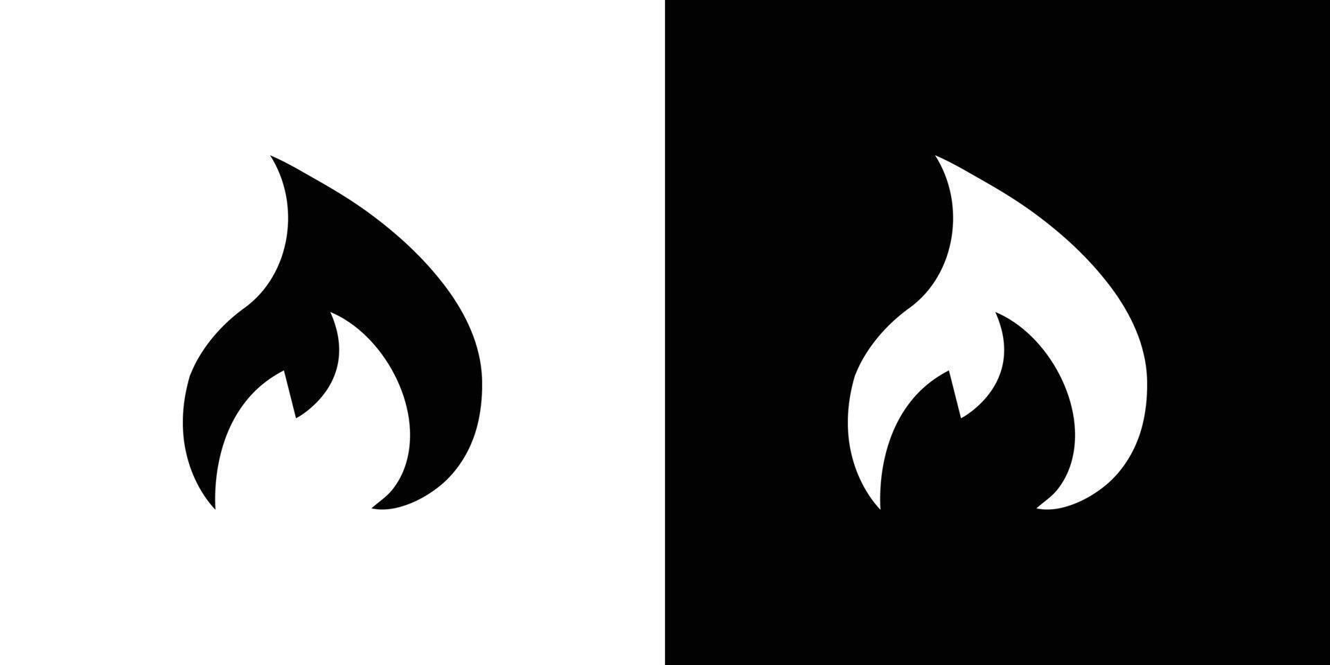 Flame fire icon Flat fill set collection vector