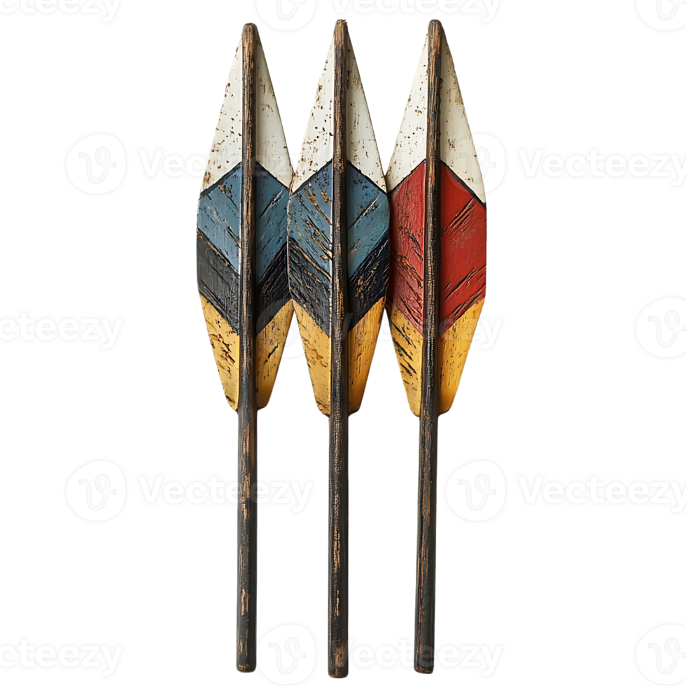 Colorful Wooden Arrows with Transparent Background png