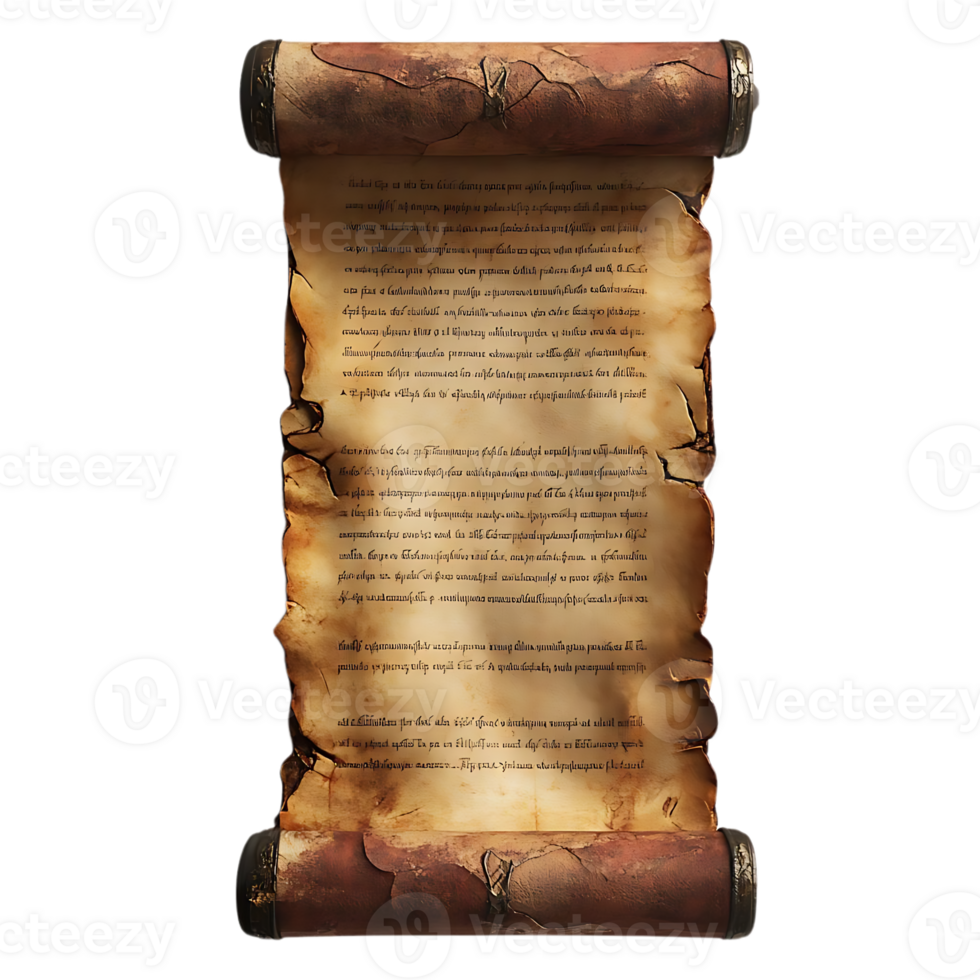 Ancient Parchment Scroll with Transparent Background - Unravel the Mysteries of History png