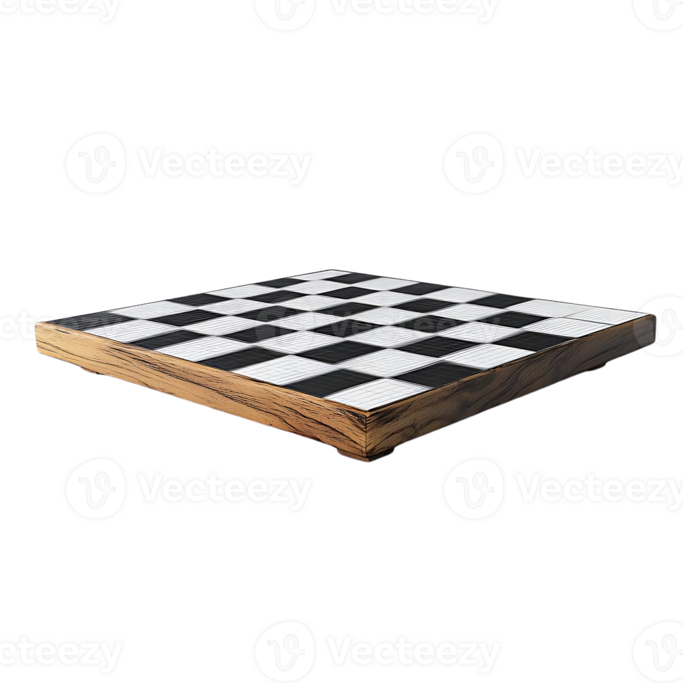 Classic Wooden Chessboard with Transparent Background for Game Design png