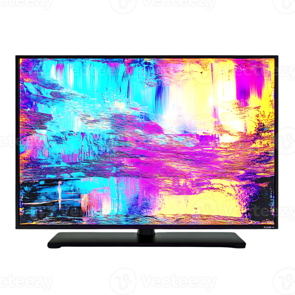 Abstract Art Displayed on TV with Transparent Background png