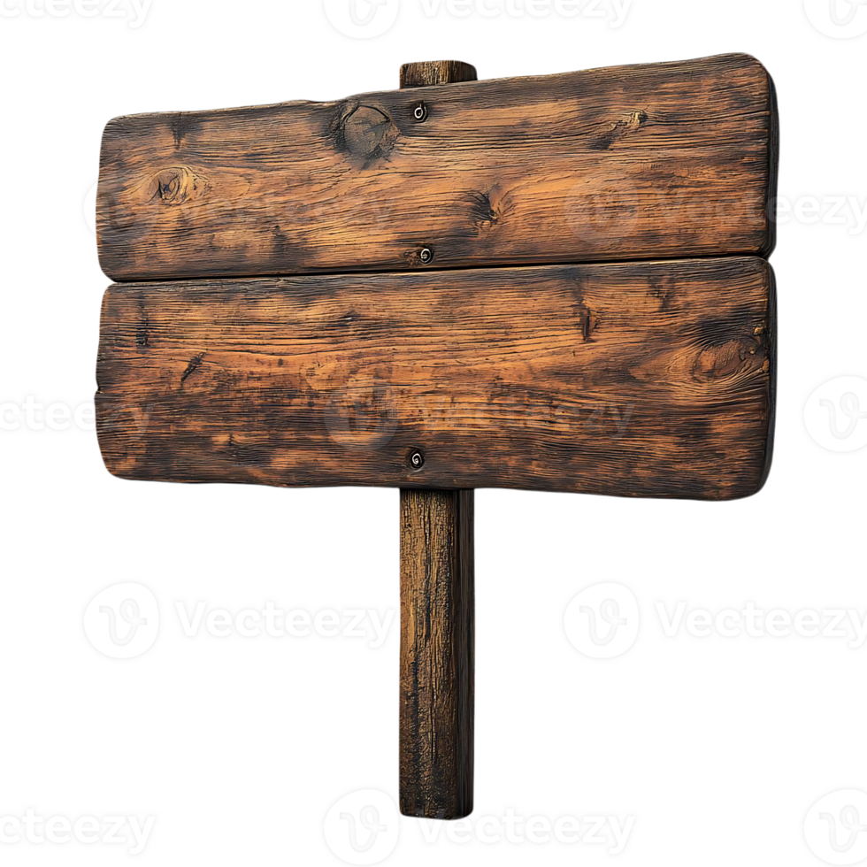 Rustic Wooden Sign with Transparent Background, Perfect for Mockups and Design Projects png