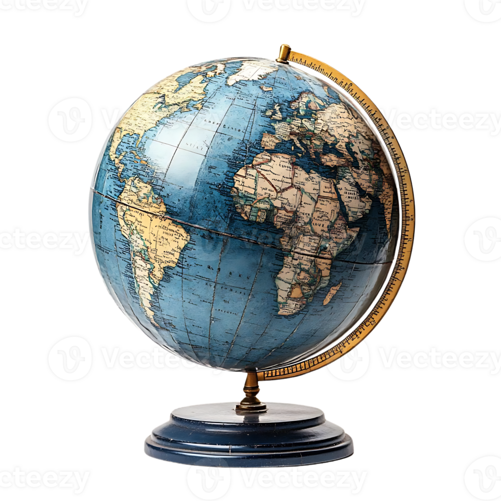 Vintage Globe with Transparent Background for Decorative and Educational Purposes png