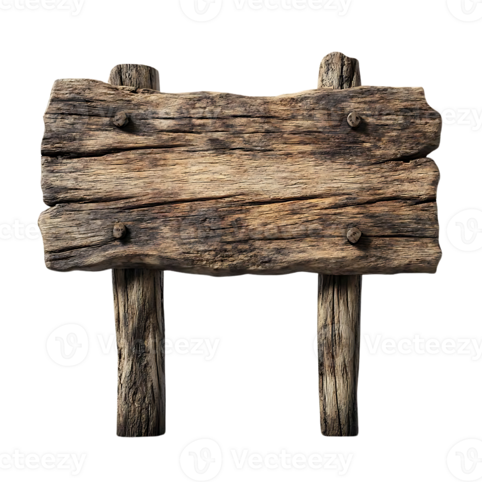 Rustic Wooden Sign with Transparent Background, Perfect for Mockups and Designs png