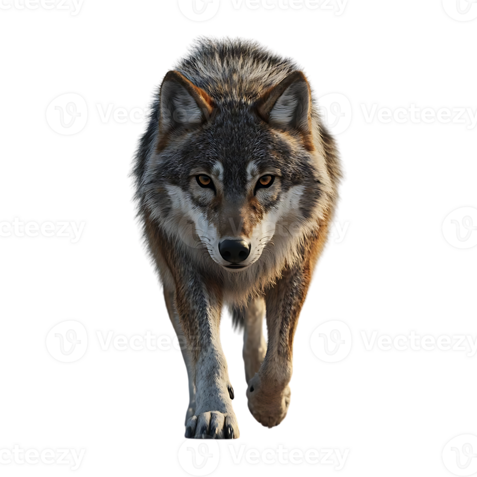 Wolf Walking Forward with a Transparent Background png