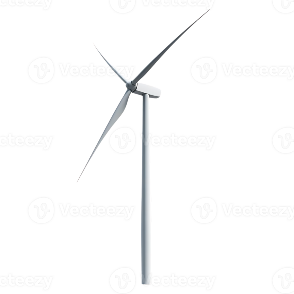 Wind Turbine with Transparent Background Generating Clean Energy, Renewable Power Source, Environmental Sustainability png