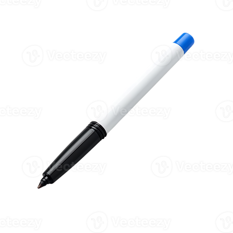 Black Dry-Erase Marker with Transparent Background, a Writing Instrument for Whiteboards and Glass Surfaces png