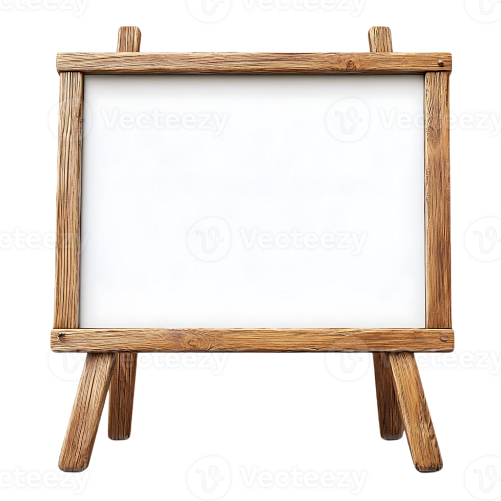 Wooden Easel with a Blank Canvas for Your Message, Ready to Display Your Ideas on a Transparent Background png